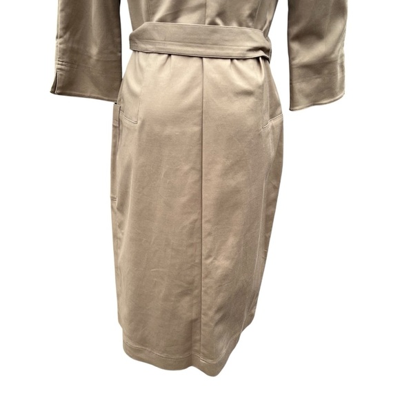 Bill Blass New York Dark Mink Stretch Cotton Shirt Dress NWT Size 6 - Picture 10 of 16